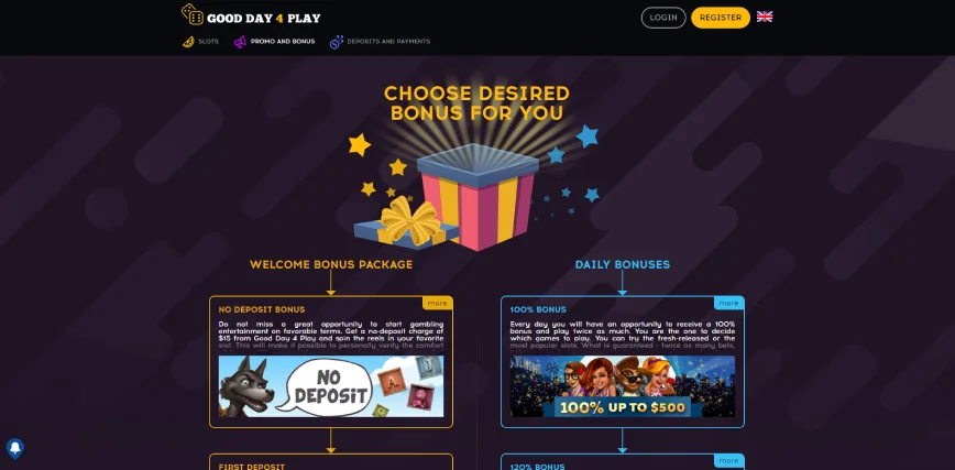 Good Day 4 Play promotions de casino en ligne, bonus