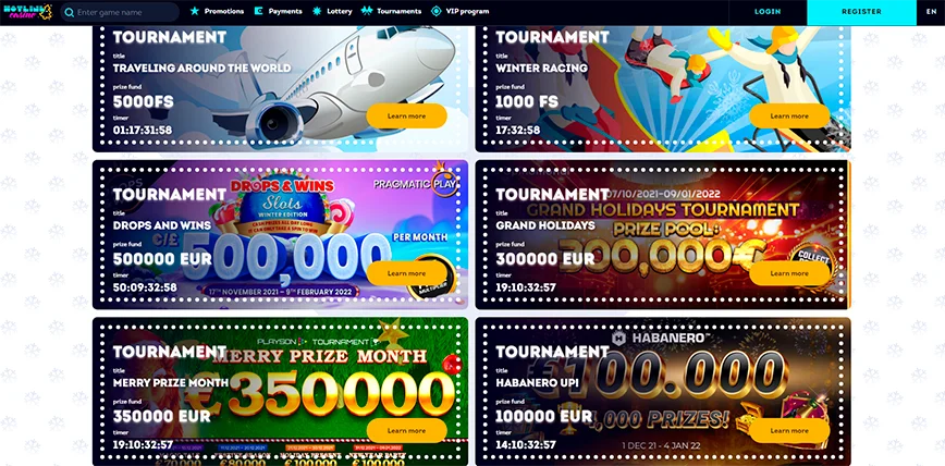 Tournaments and Races at Hotline Casino