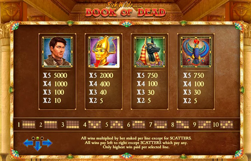 Features of the Book of Dead slot