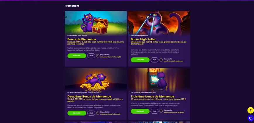 Promotions et bonus sur BAO Casino