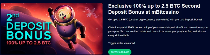 Bonus de deuxième dépôt sur Mbit Casino