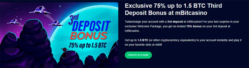 Bonus de troisième dépôt sur mBitCasino