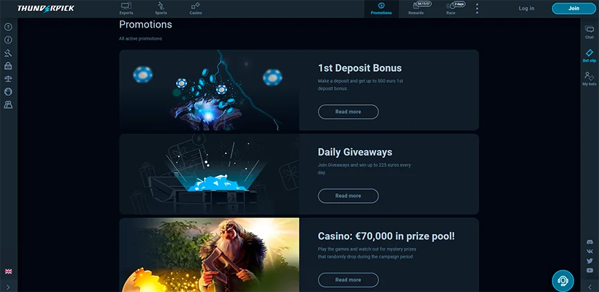 Promotions and Bonuses at Thunderpick Casino