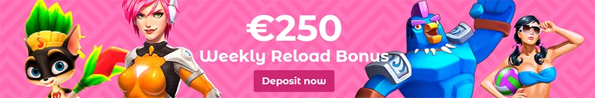 €Bono de recarga semanal de 250 en SlottoJam casino