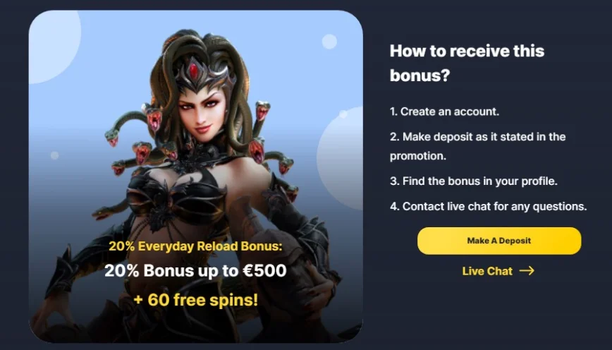 20% Everyday Reload Bonus at Vipslot.club casino