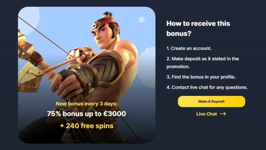 New bonus every 3 days at Vipslot.club casino