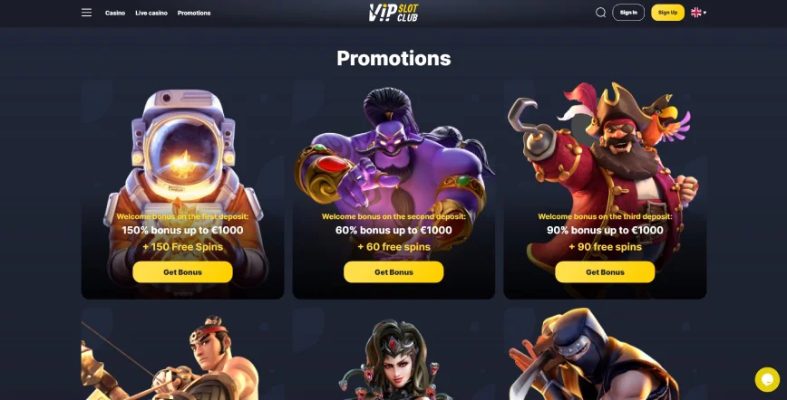 Promotions and Bonuses at VipSlot.club Casino