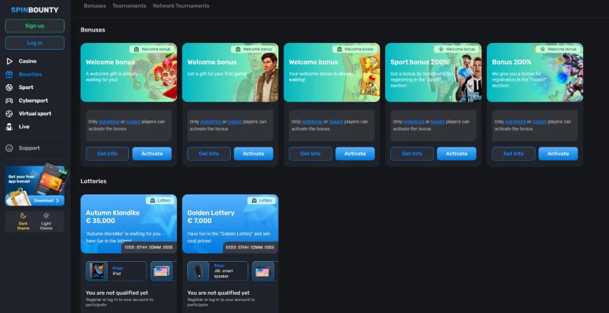 Promotions and Bonuses at Spinbounty Casino