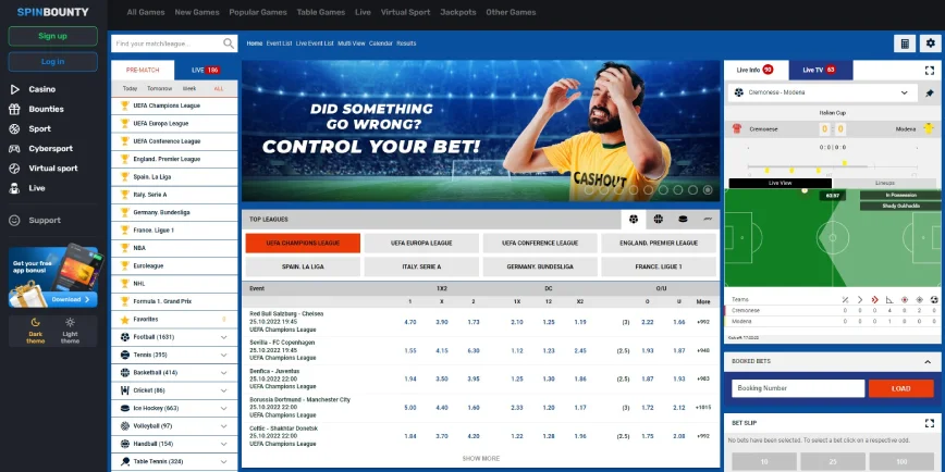 Sports at Spinbounty Casino