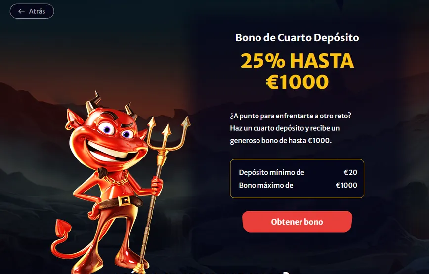 Bonus de quatrième dépôt sur Hell Spin Casino