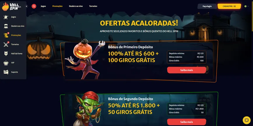 Promotions et bonus sur Hell Spin Casino