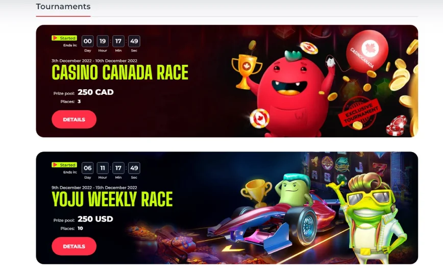 Tournaments and Races at YOJU Casino