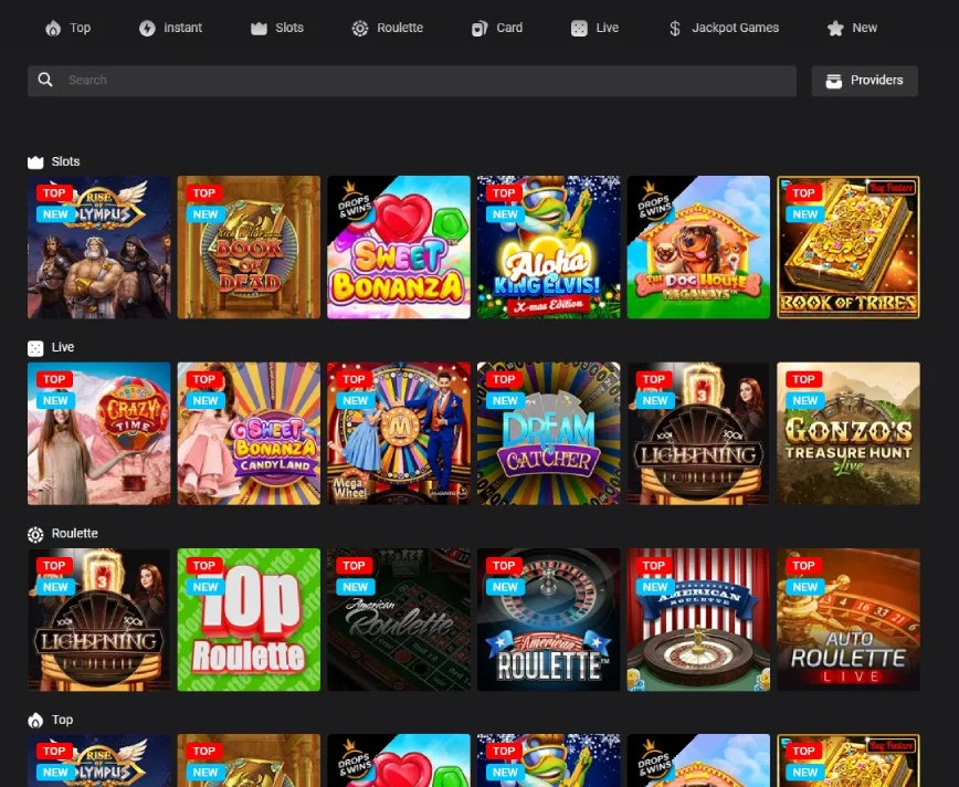 Games and Providers at BetiBet Casino