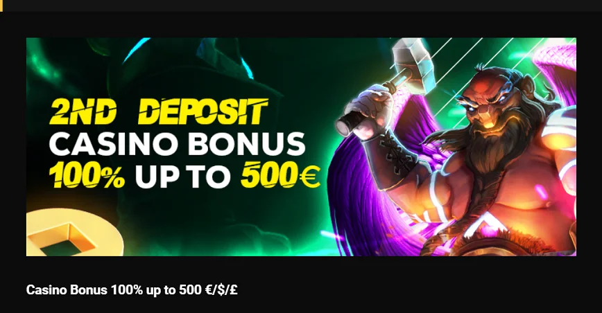 Second deposit bonus at Goldenbet Casino