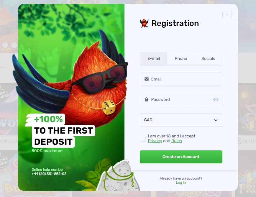 Registration At Lucky Bird Casino