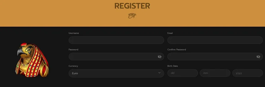 Creating an Account at Horus Casino