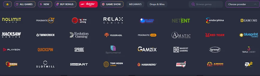 Software Providers at Vera Casino