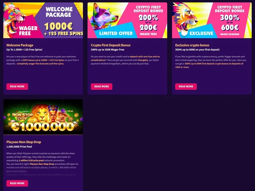 Online Haz Casino Bonuses and Promotions