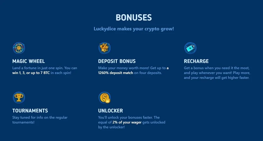 Promotions and Bonuses at LuckyDice casino