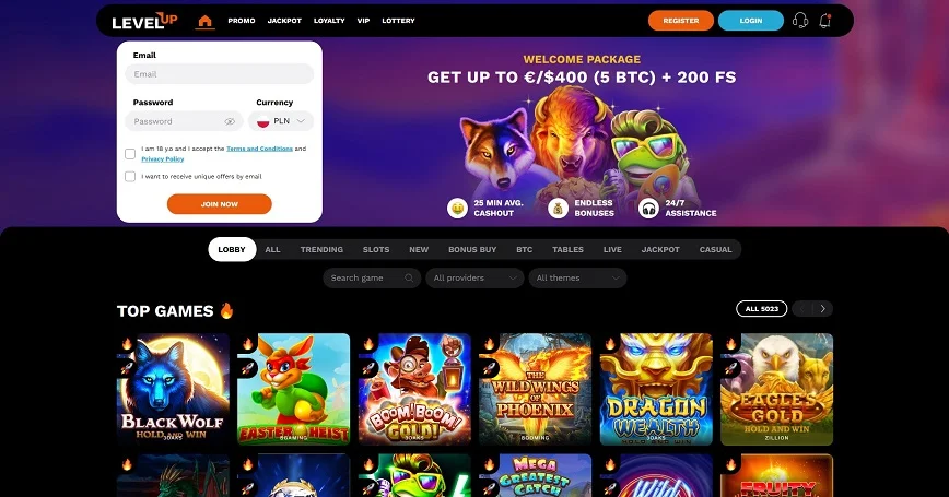 Home Page LevelUp Casino