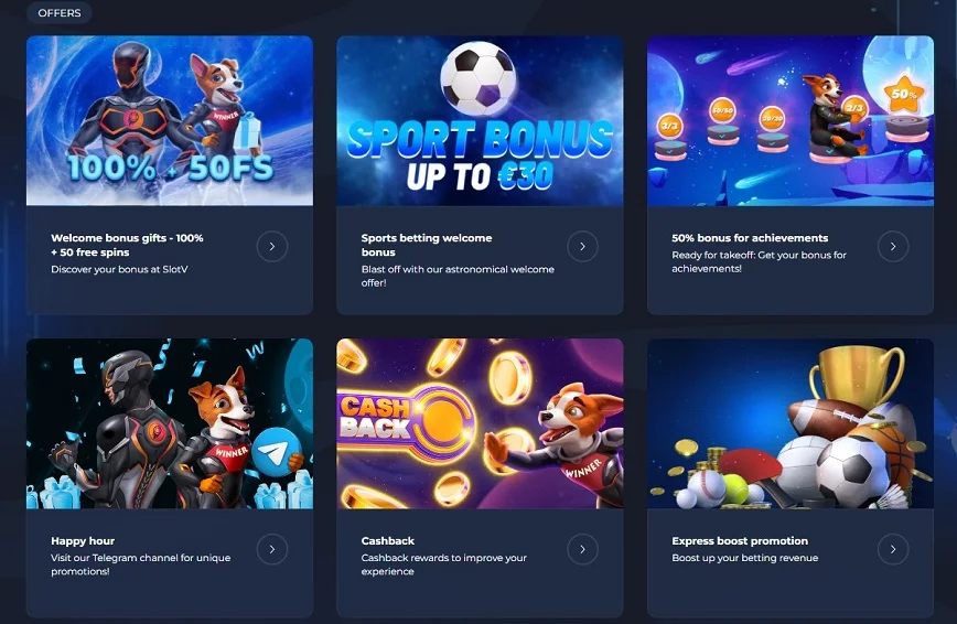 Promotions and Bonuses at SlotV casino