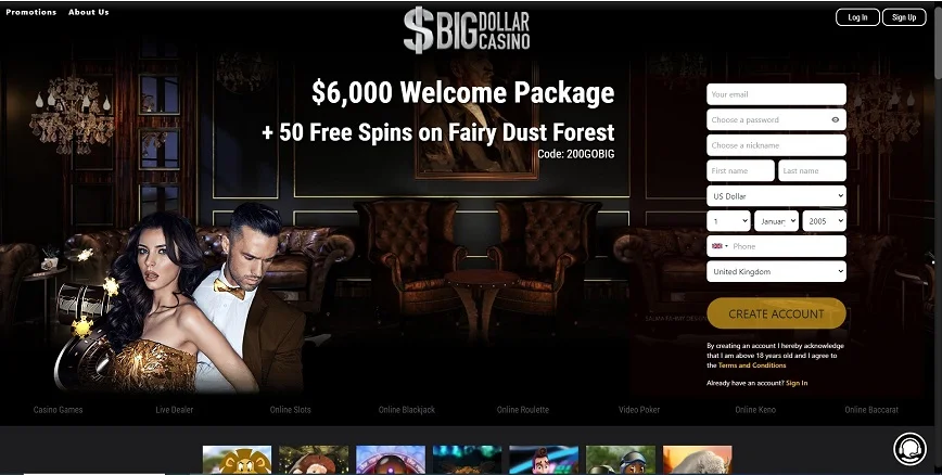 About Casino at Big Dollar Casino