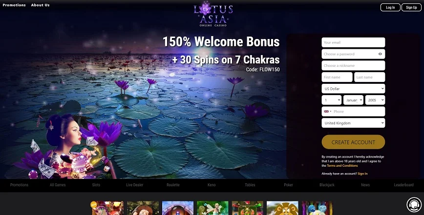 Acerca de Lotus Casino Asia