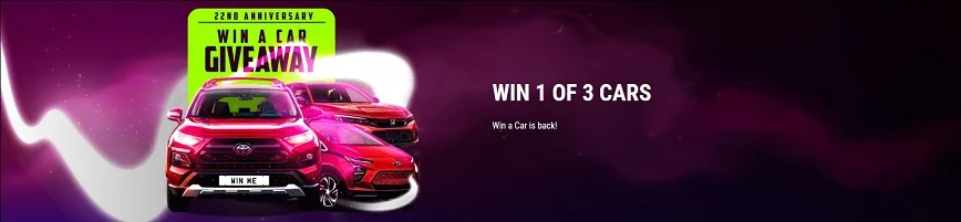 Win 1 of 3 Cars