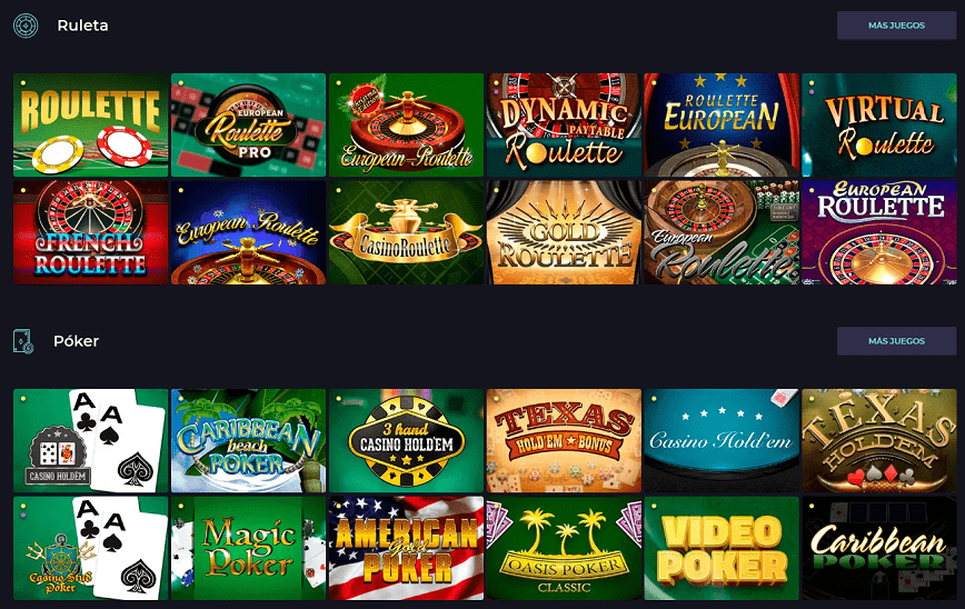 Juegos de mesa en Izzi Casino