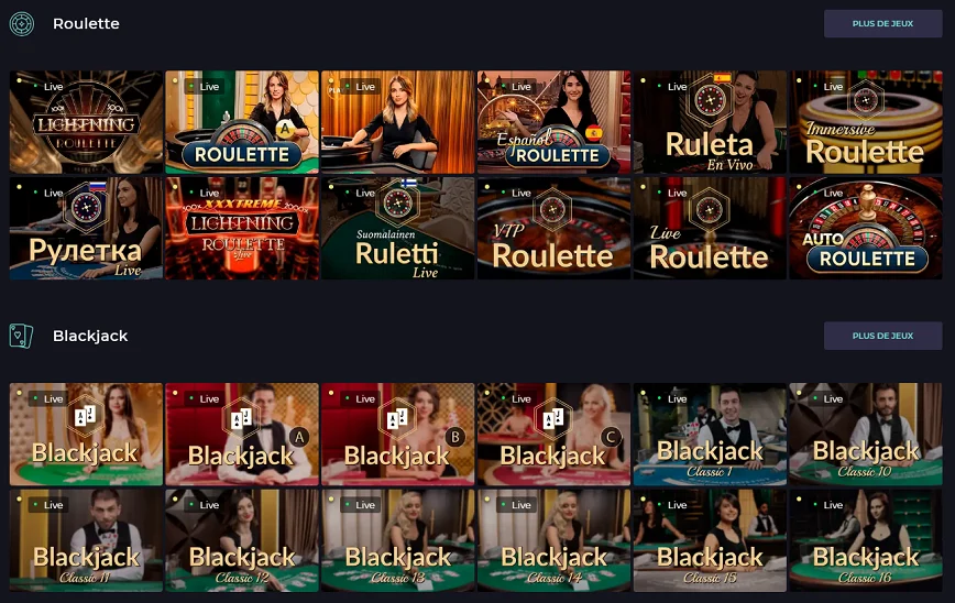 Jeux en Direct chez Izzi Casino