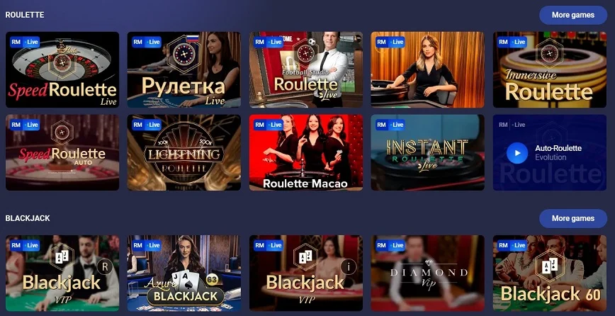 legzo Online Casino Live Games