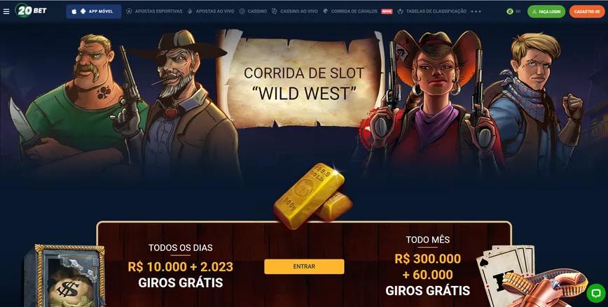 SLOT RACE ‘WILD WEST’ no 20Bet Casino