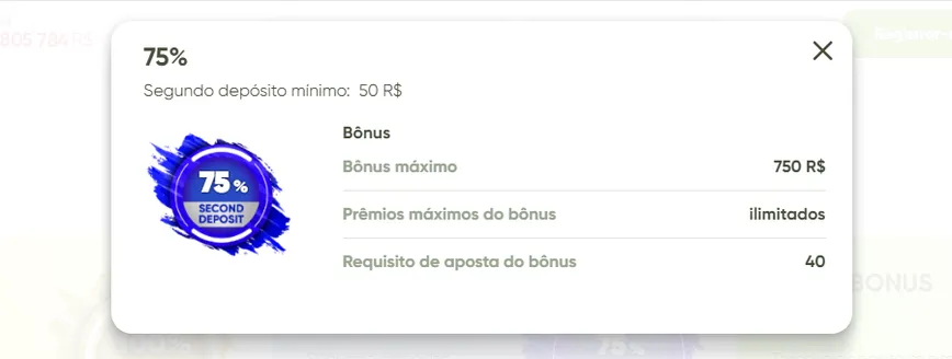 Bônus de segundo depósito no Fresh Casino