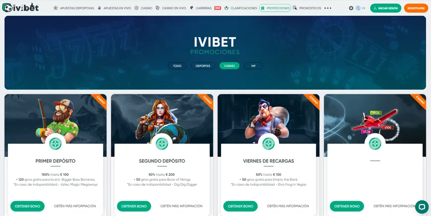 Promoções e bônus no Ivibet Casino