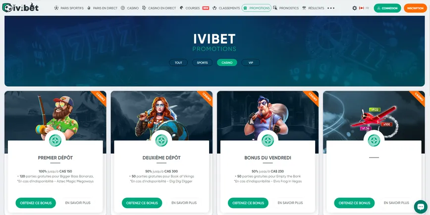 Promotions et bonus sur Ivibet Casino