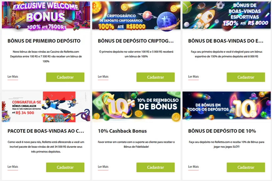 Promoções e bônus no Rolletto Casino