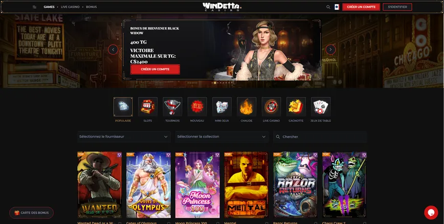 Jeux du casino Windetta