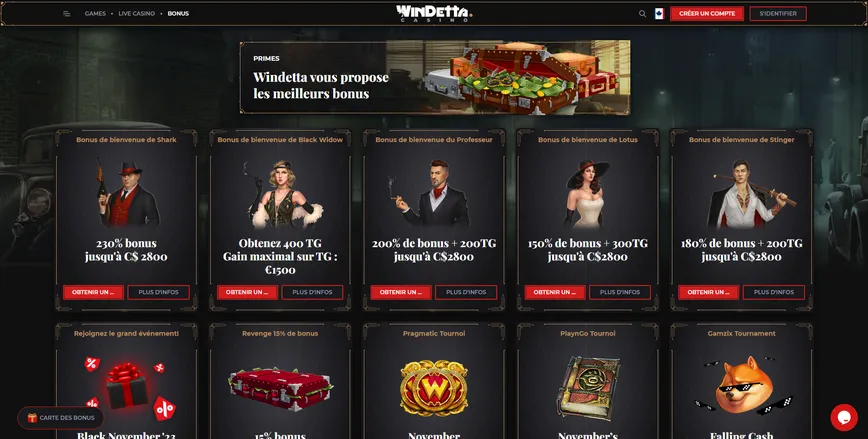 Promotions et bonus au Windetta Casino