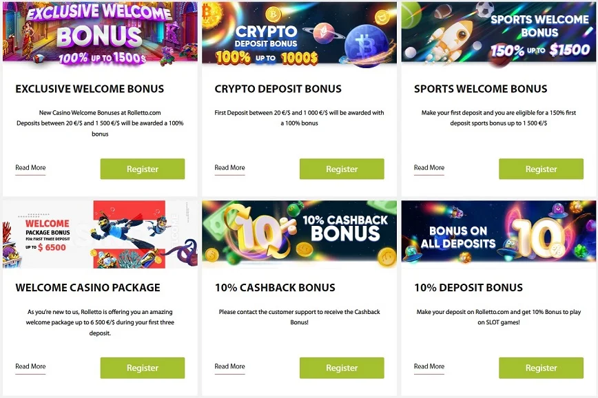 Promotions and Bonuses at Rolletto Casino