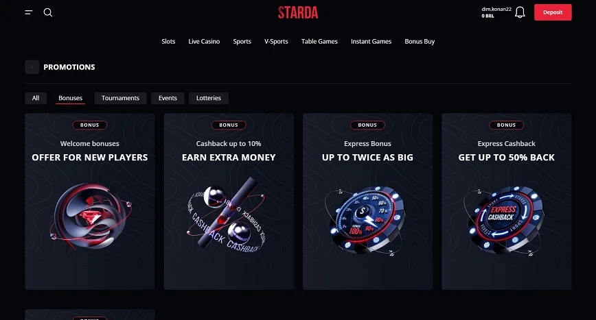 Promotions and Bonuses at Starda Casino