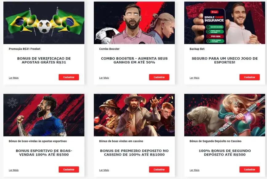 Promoções e bônus no 31Bet Casino