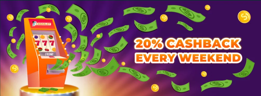 Reembolso de 20% Todo Fim de Semana no Casino Cashalot.bet