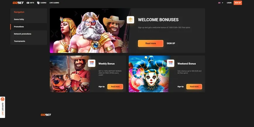 Promotions and Bonuses at GGBet Casino