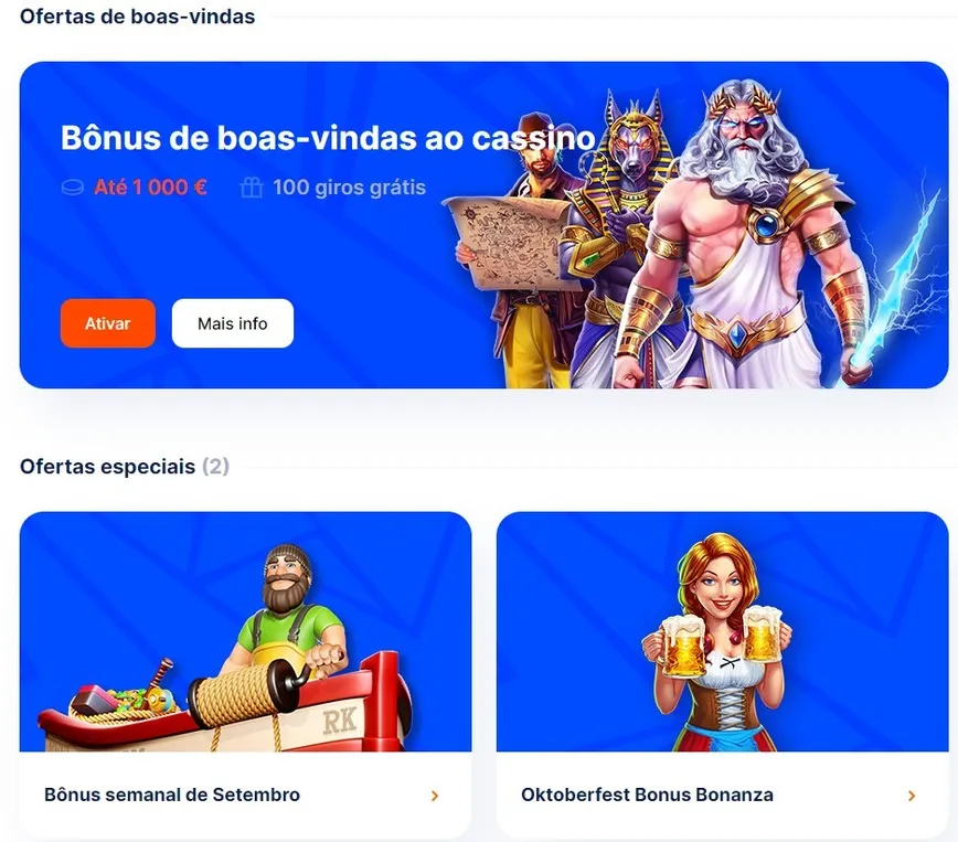 Promoções e bônus no Vulkan Bet Casino