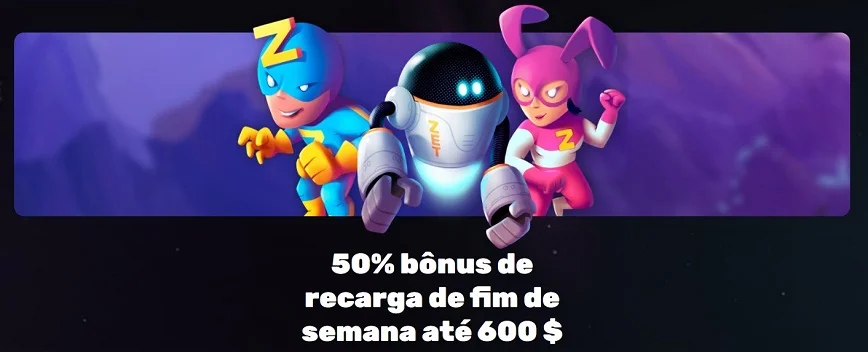 Bônus de recarga de fim de semana de 50 % até 600 $ no Zet Planet Casino