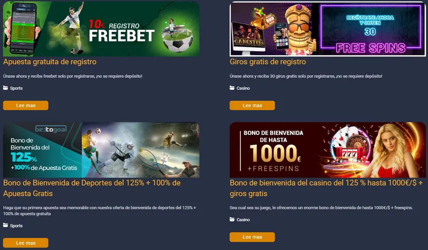 Promociones y bonos en Bettogoal Casino