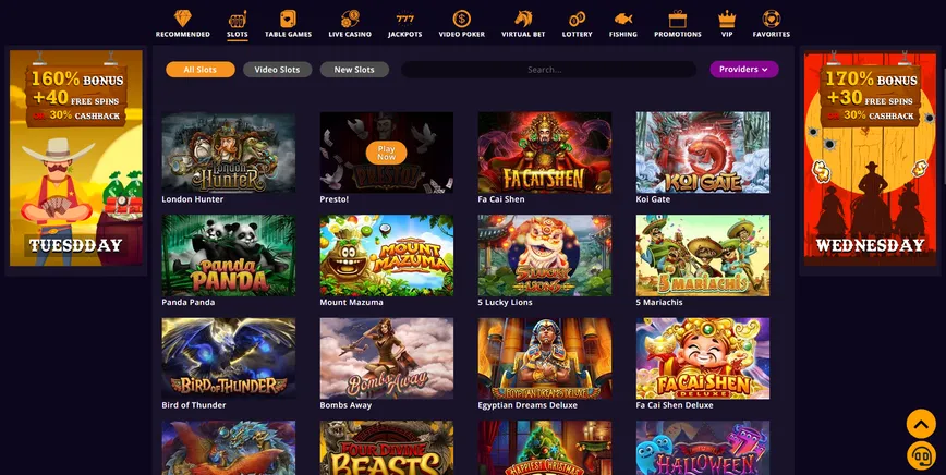 Slot Machines at Lucky Boy Casino