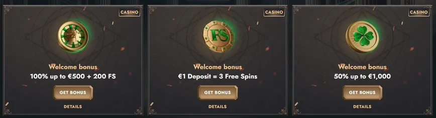 Lucky Heroes Casino Welcome Bonus