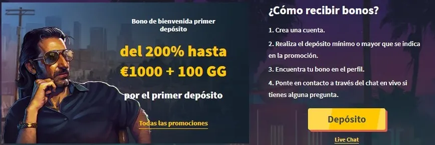 Primer depósito en Snatch Casino