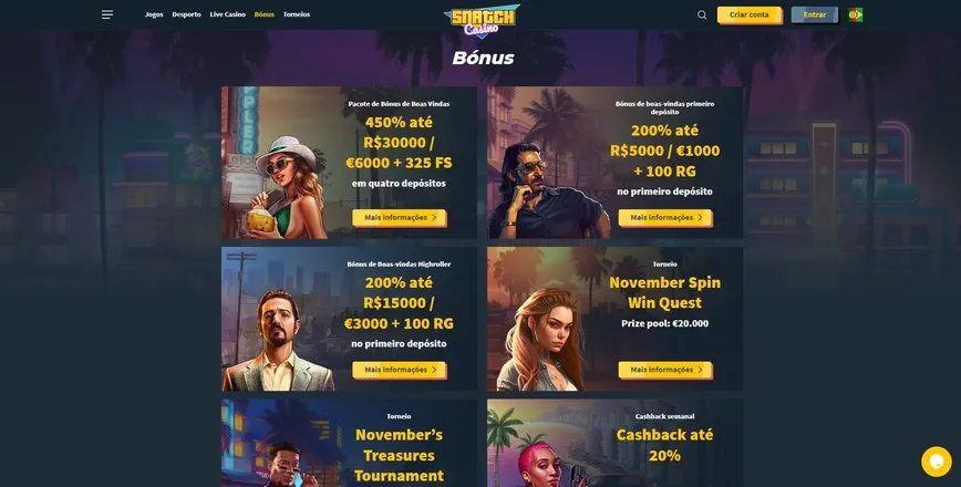 Promoções e bônus no Snatch Casino